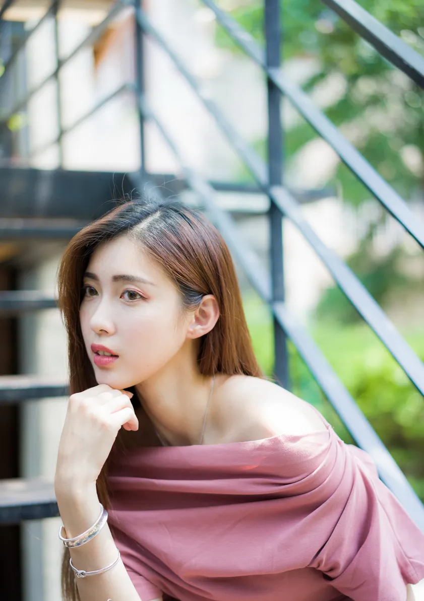[爱美足] NO.176 金允乔 粉色连衣短裙凉高美腿 街拍#[47P]-2