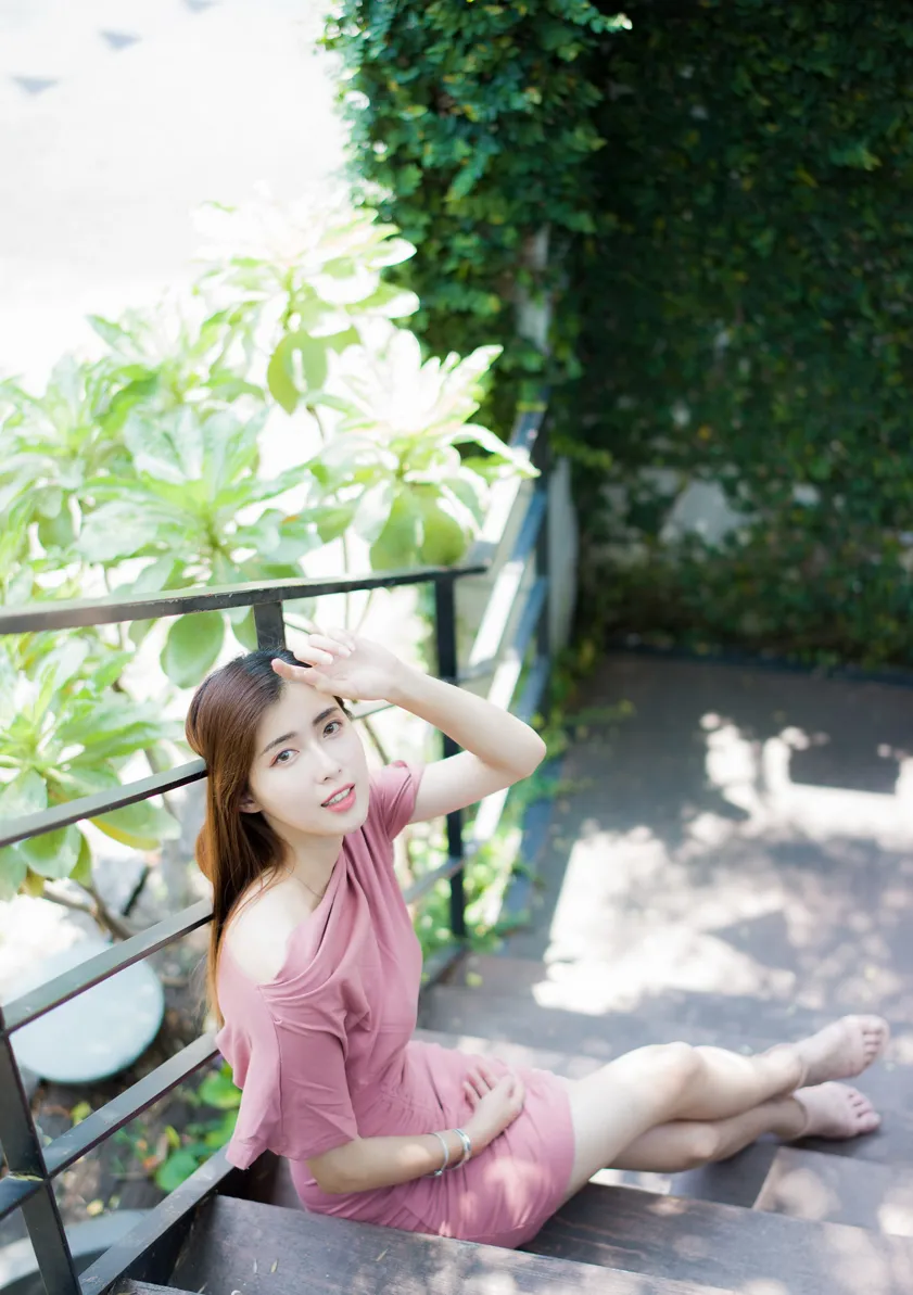 [爱美足] NO.176 金允乔 粉色连衣短裙凉高美腿 街拍#[47P]-6