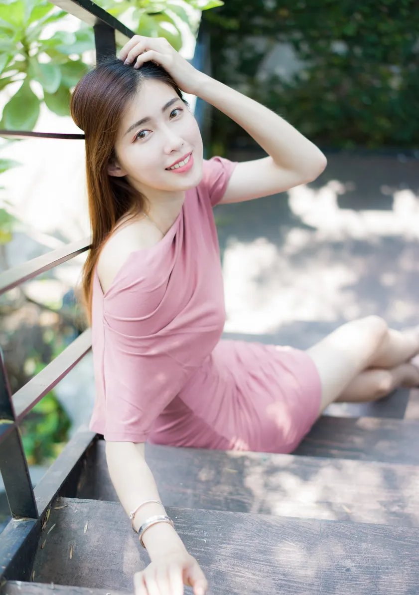 [爱美足] NO.176 金允乔 粉色连衣短裙凉高美腿 街拍#[47P]-8