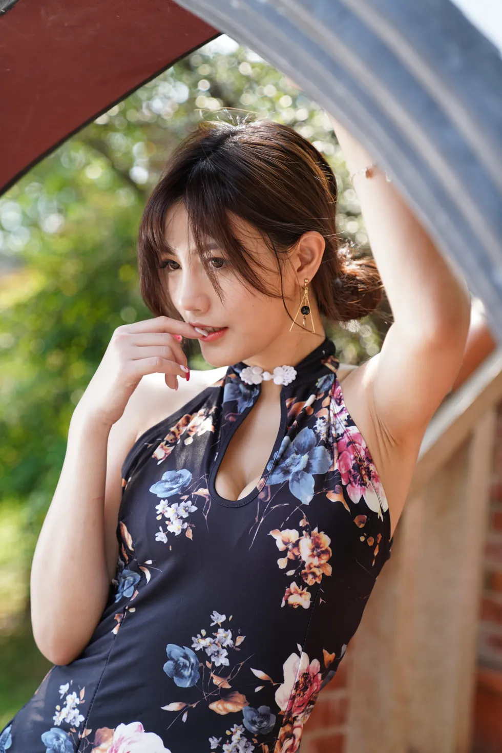 [爱美足] NO.104 陈葳 蓝花短旗袍高跟美腿 街拍#[117P]-10