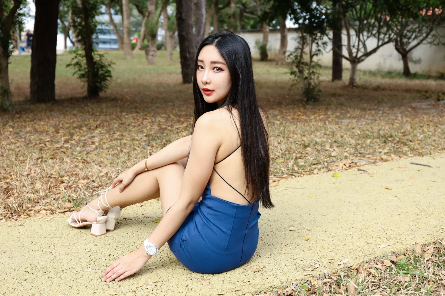 [爱美足] NO.165 吴采婕 吊带连衣短裙凉高美腿 街拍#[50P]-3