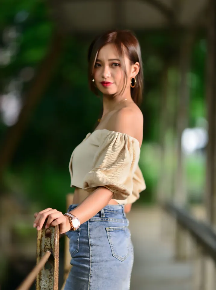 [爱美足] NO.203 许筱真 牛仔短裙高跟美腿 街拍#[73P]-3