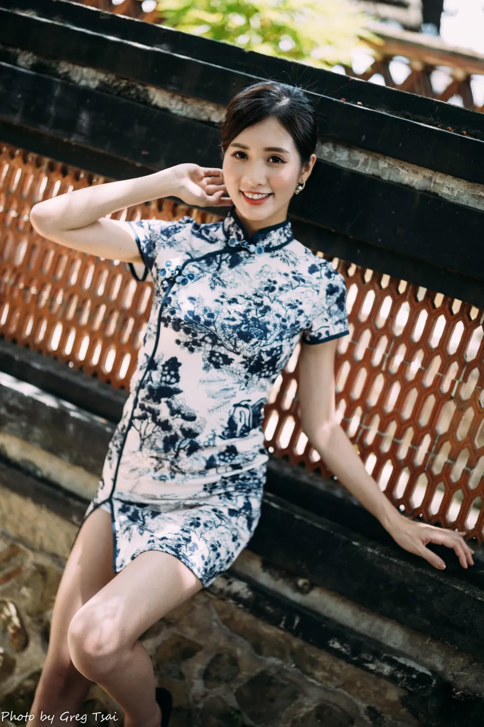 [爱美足] NO.151 张筠 短旗袍丝袜高跟美腿 街拍#[54P]-7