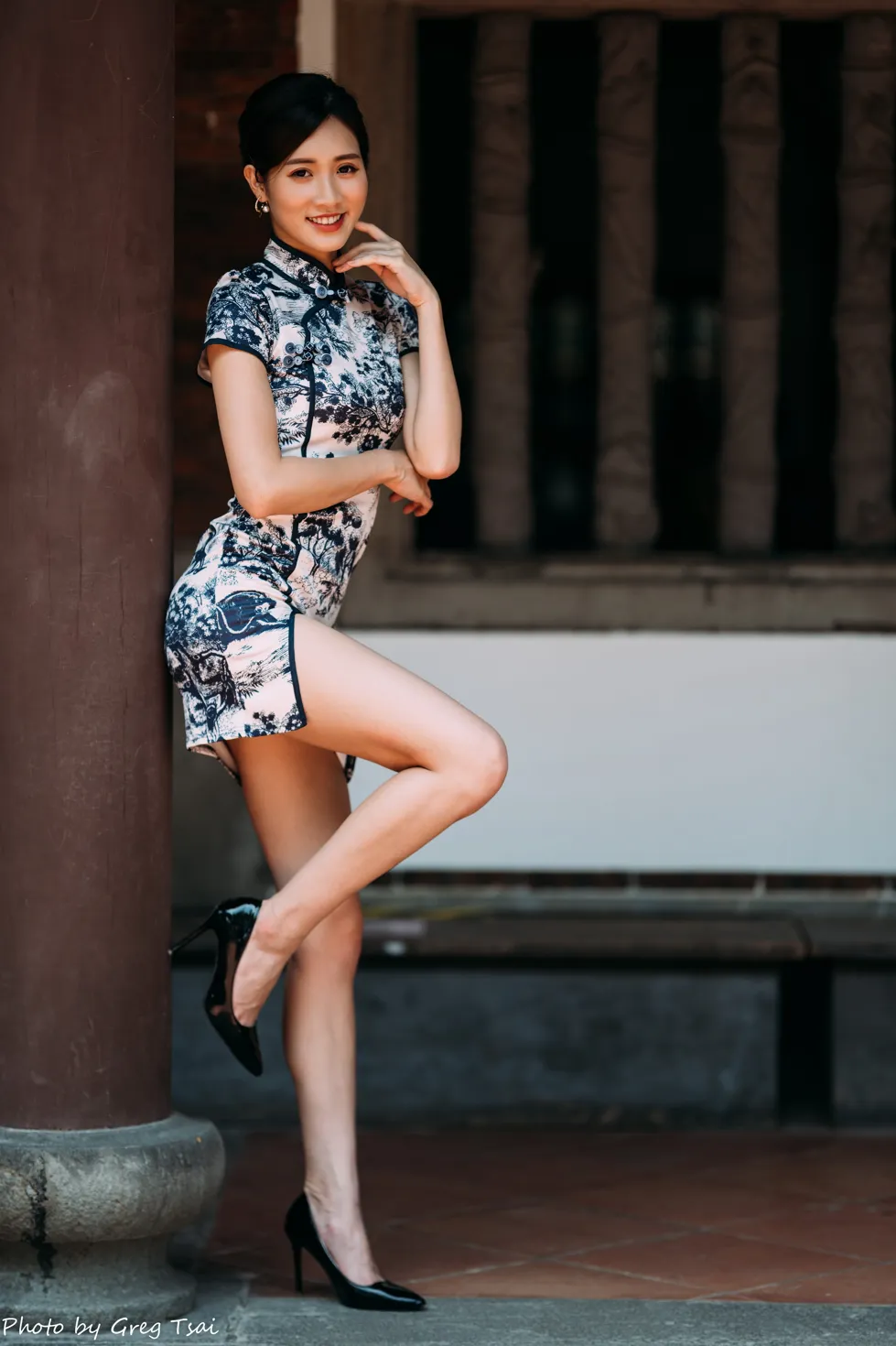 [爱美足] NO.151 张筠 短旗袍丝袜高跟美腿 街拍#[54P]-4