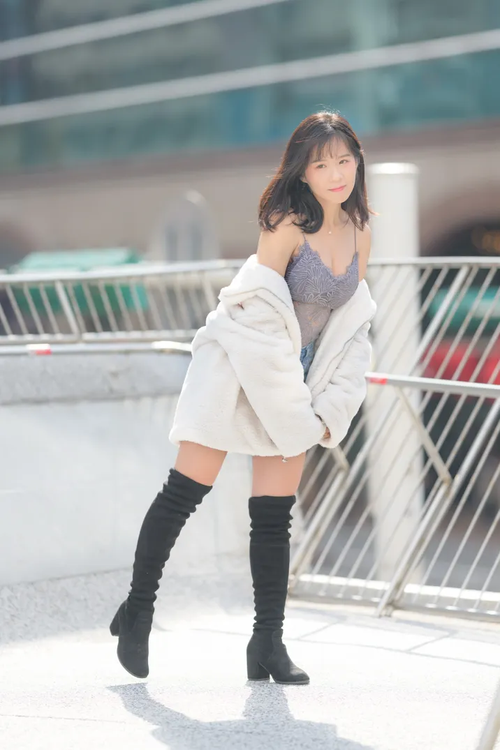 [爱美足] NO.215 YoYo 牛仔短裤长靴 街拍#[105P]-2