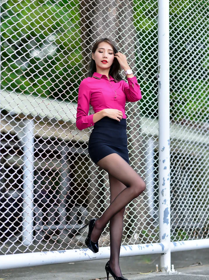 [Mzsock] NO.199 Anita Huang Yunfei OL black silk high heels beautiful legs street photography#[105P]-7