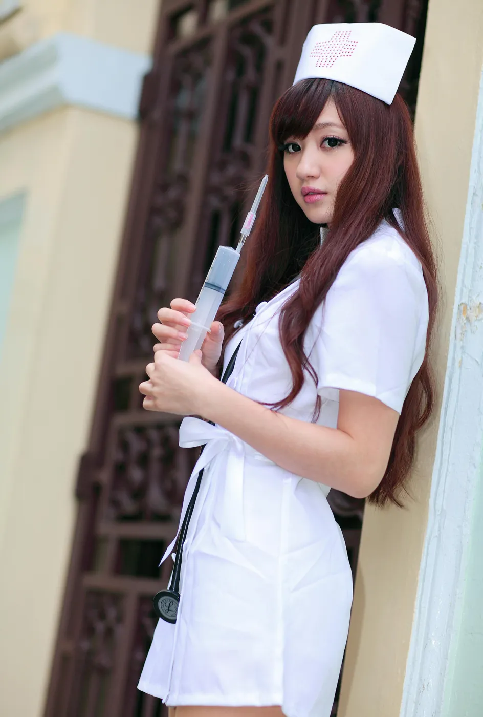 [Mzsock] NO.204 Xiaoya nurse uniform, stockings, high heels and beautiful legs street photography#[70P]-7