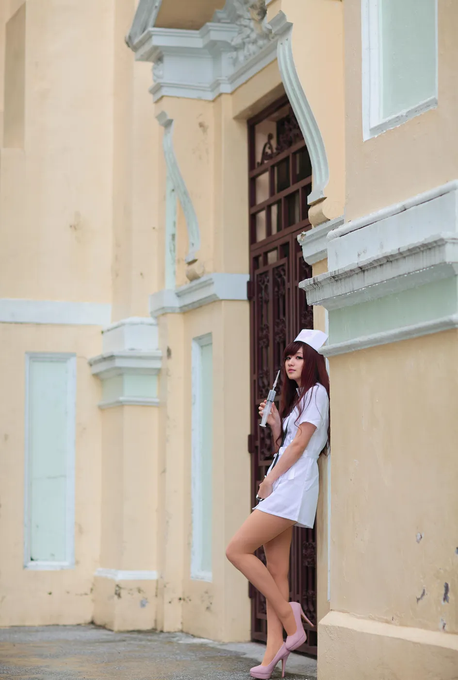 [Mzsock] NO.204 Xiaoya nurse uniform, stockings, high heels and beautiful legs street photography#[70P]-9