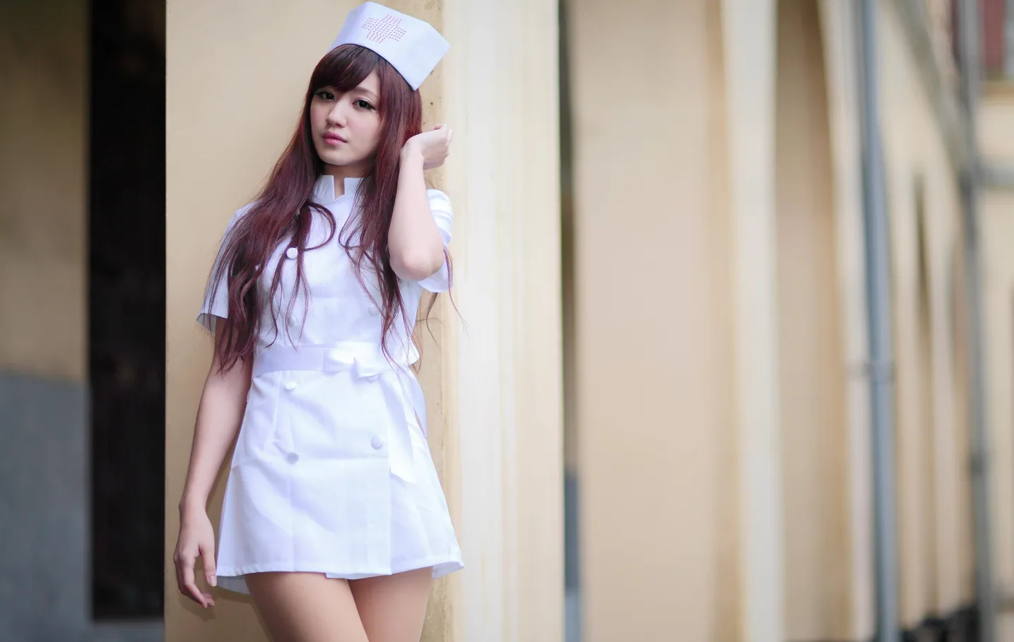 [Mzsock] NO.204 Xiaoya nurse uniform, stockings, high heels and beautiful legs street photography#[70P]-6