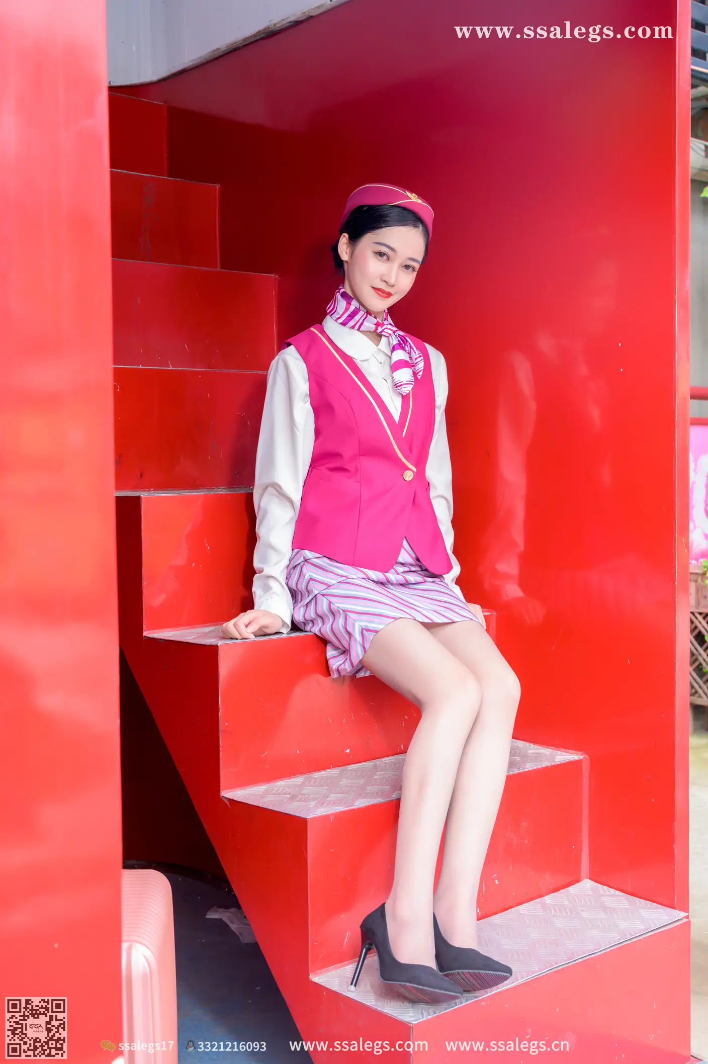 [Mzsock] NO.435 Her stewardess dream (top) silk club#[127P]-10