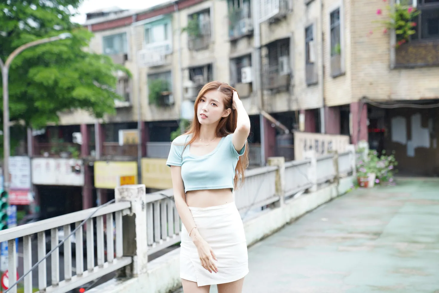 [Mzsock] NO.129 Liao Tingqi’s midriff-revealing short skirt shows off her beautiful legs street photography#[99P]-1