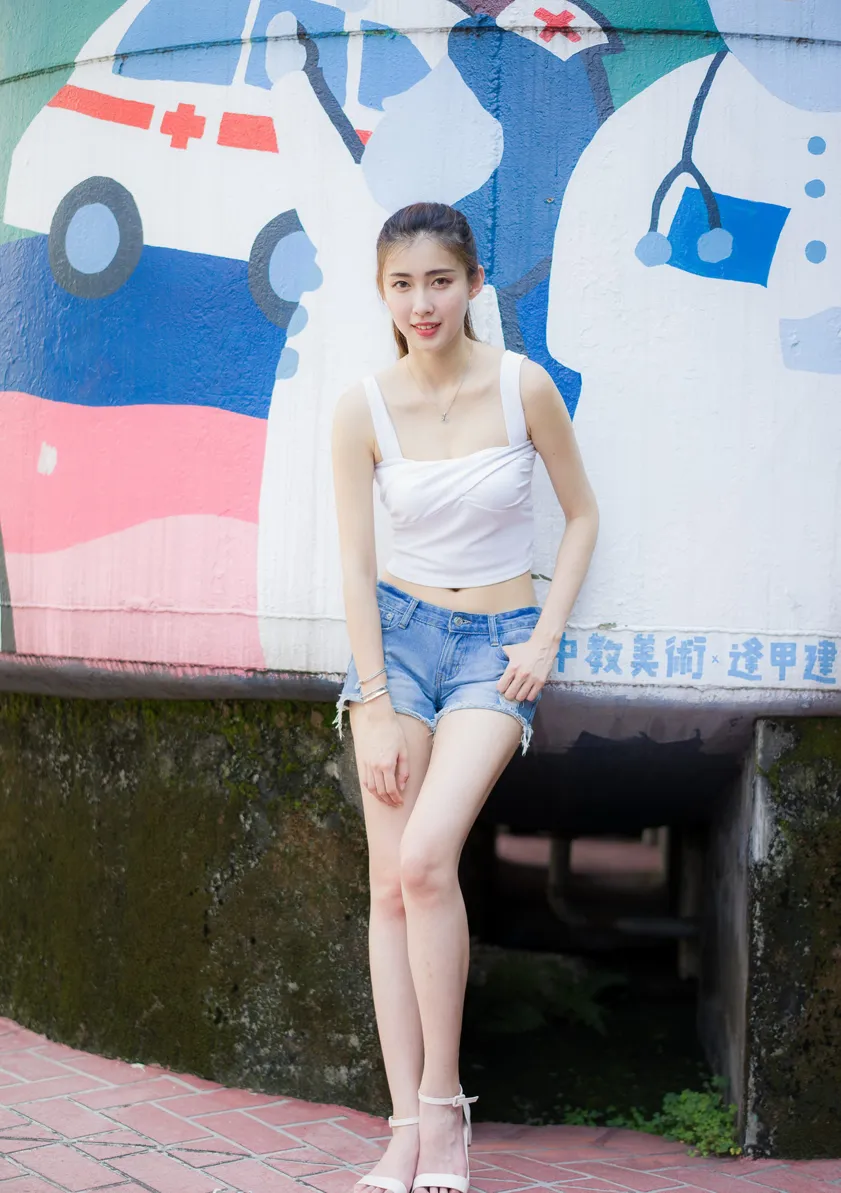 [Mzsock] NO.186 Jin Yunqiao’s midriff-revealing denim shorts cool and beautiful legs street photography#[47P]-9