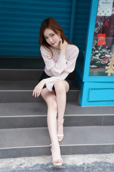 [Mzsock] NO.077 Su Xiaoli, leather short skirt, high heels and beautiful legs, outdoor shot street photography#[106P]-8