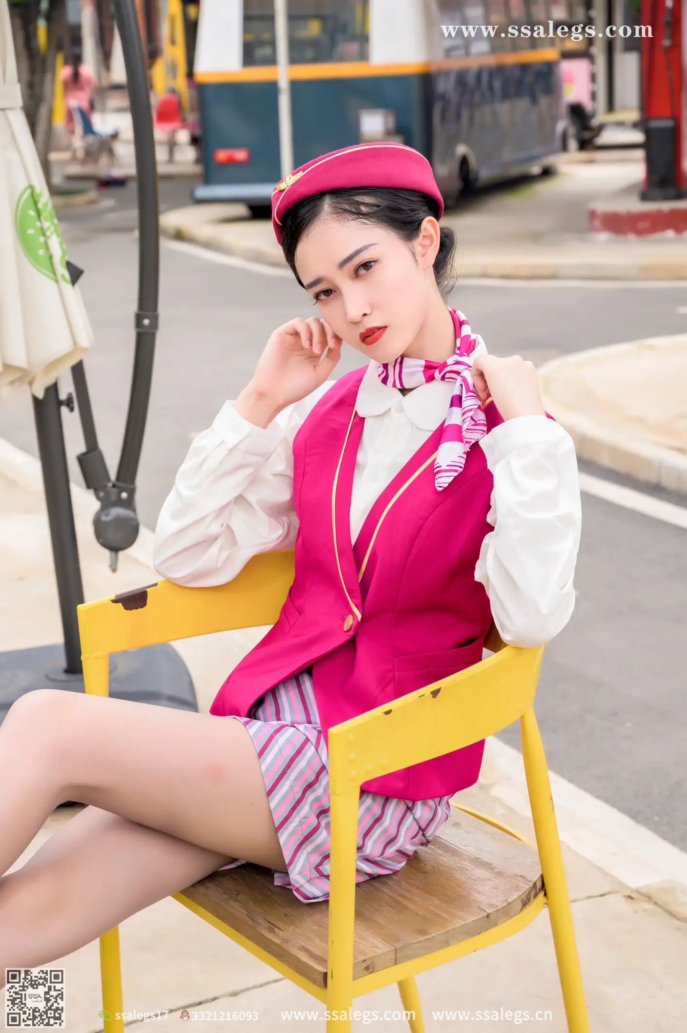 [Mzsock] NO.436 Her stewardess dream (below) silk club#[127P]-3