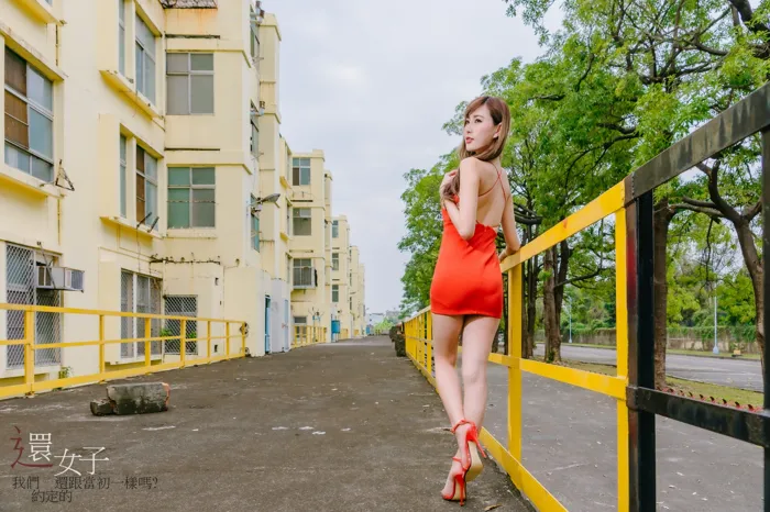 [Mzsock] NO.047 Abby red dress short skirt high heels beautiful legs outdoor shot street photography#[106P]-3