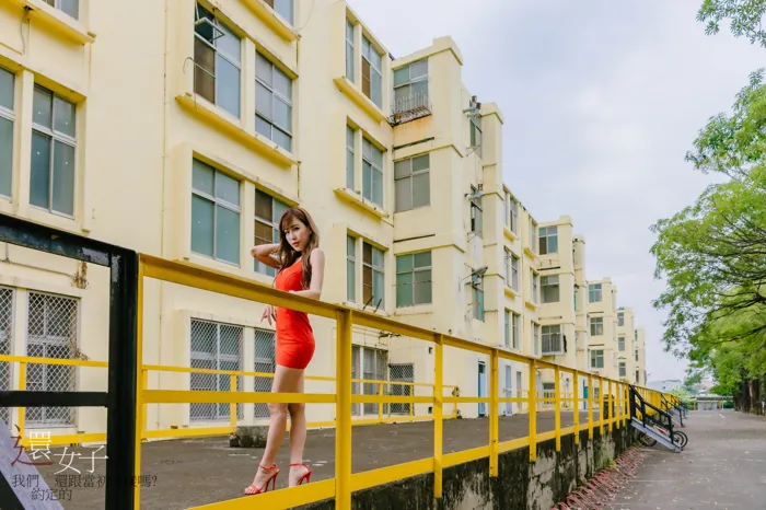 [Mzsock] NO.047 Abby red dress short skirt high heels beautiful legs outdoor shot street photography#[106P]-5