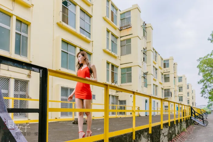 [Mzsock] NO.047 Abby red dress short skirt high heels beautiful legs outdoor shot street photography#[106P]-7