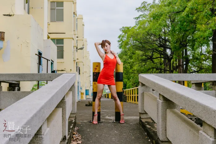 [Mzsock] NO.047 Abby red dress short skirt high heels beautiful legs outdoor shot street photography#[106P]-6