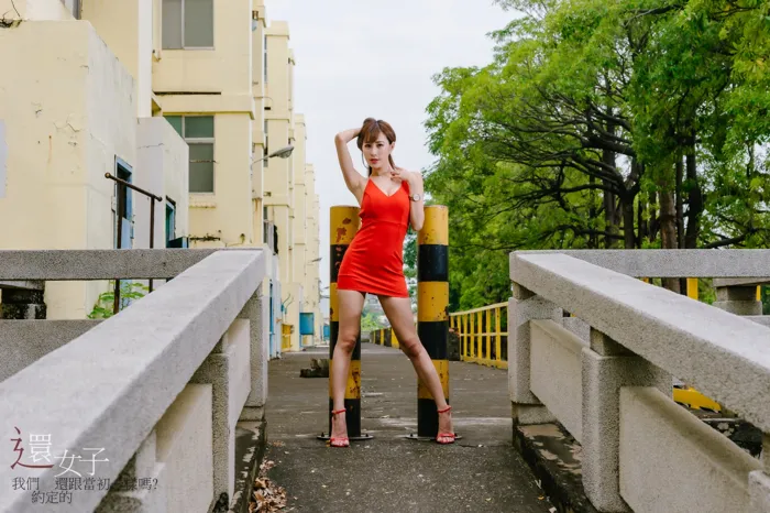 [Mzsock] NO.047 Abby red dress short skirt high heels beautiful legs outdoor shot street photography#[106P]-7