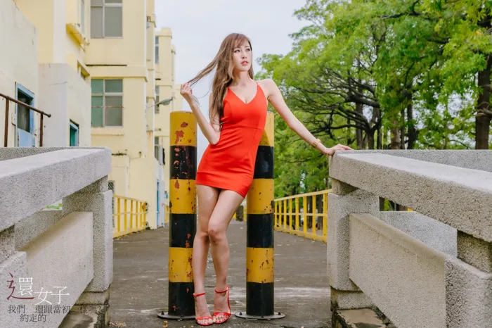 [Mzsock] NO.047 Abby red dress short skirt high heels beautiful legs outdoor shot street photography#[106P]-5