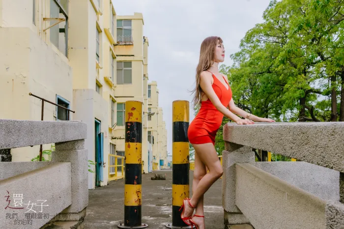 [Mzsock] NO.047 Abby red dress short skirt high heels beautiful legs outdoor shot street photography#[106P]-10