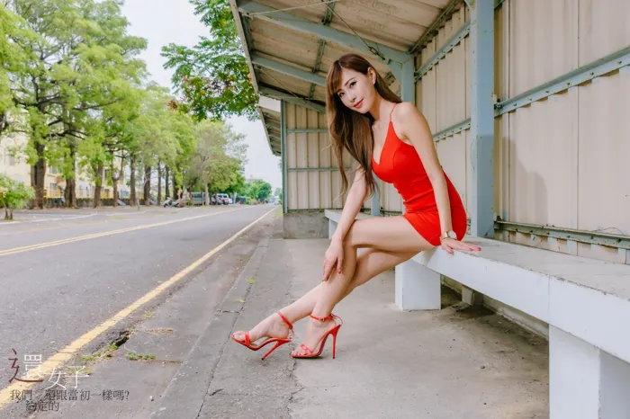 [Mzsock] NO.047 Abby red dress short skirt high heels beautiful legs outdoor shot street photography#[106P]-9