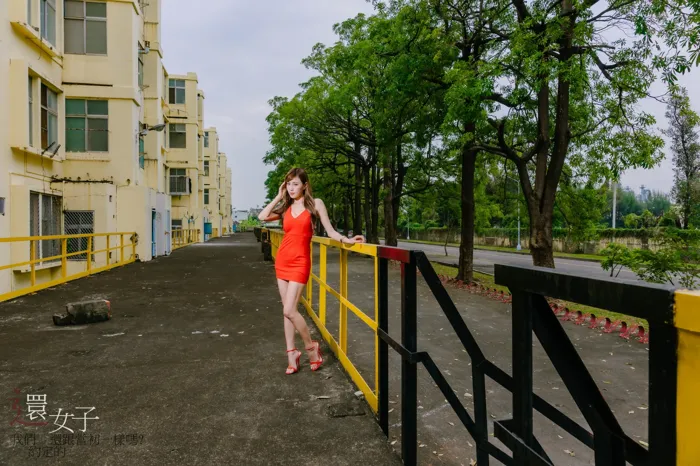 [Mzsock] NO.047 Abby red dress short skirt high heels beautiful legs outdoor shot street photography#[106P]-2