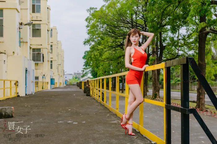 [Mzsock] NO.047 Abby red dress short skirt high heels beautiful legs outdoor shot street photography#[106P]-4