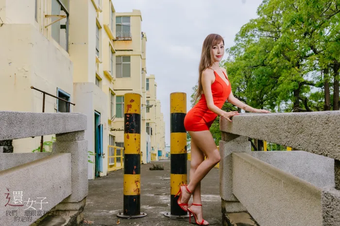 [Mzsock] NO.047 Abby red dress short skirt high heels beautiful legs outdoor shot street photography#[106P]-7