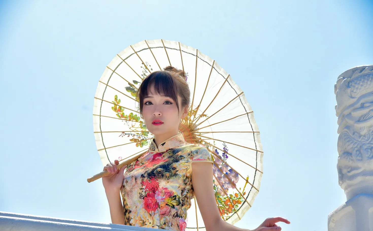 [Mzsock] NO.189 Miao Wanyu floral short cheongsam with high heels and beautiful legs street photography#[68P]-4