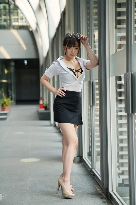 [Mzsock] NO.078 Chen Jialin OL short skirt high heels beautiful legs outdoor shot street photography#[100P]-3