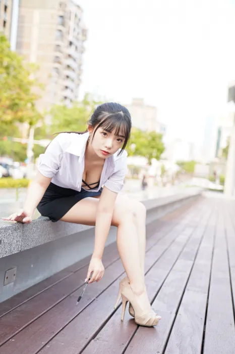 [Mzsock] NO.078 Chen Jialin OL short skirt high heels beautiful legs outdoor shot street photography#[100P]-7