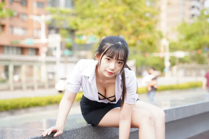 [Mzsock] NO.078 Chen Jialin OL short skirt high heels beautiful legs outdoor shot street photography#[100P]-10