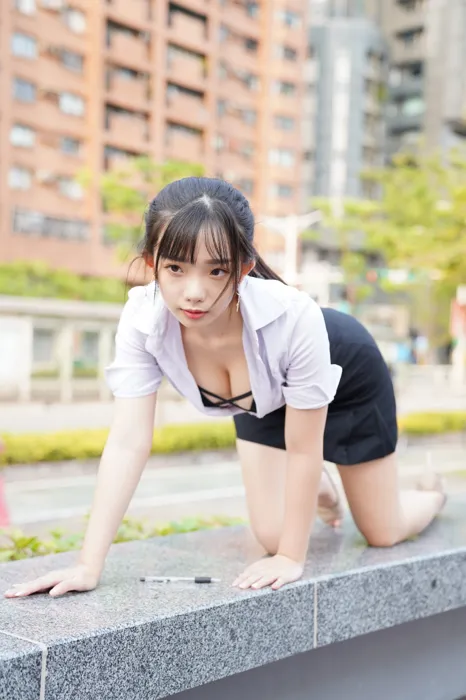 [Mzsock] NO.078 Chen Jialin OL short skirt high heels beautiful legs outdoor shot street photography#[100P]-1