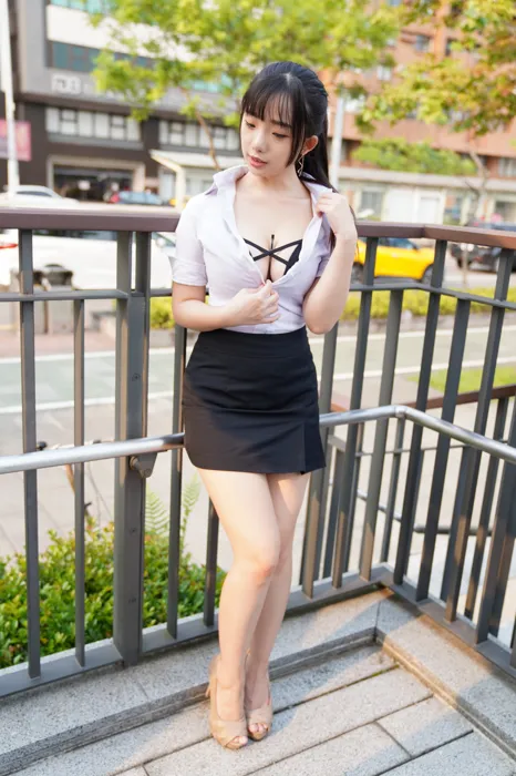 [Mzsock] NO.078 Chen Jialin OL short skirt high heels beautiful legs outdoor shot street photography#[100P]-7