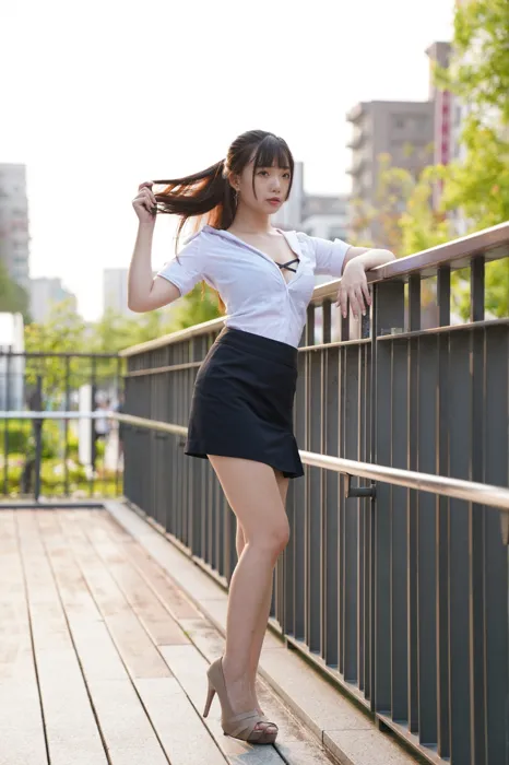 [Mzsock] NO.078 Chen Jialin OL short skirt high heels beautiful legs outdoor shot street photography#[100P]-1