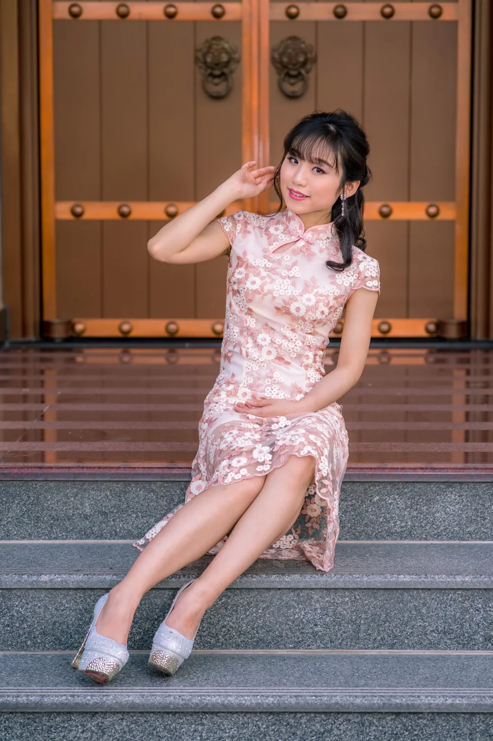 [Mzsock] NO.188 Yu Chen cheongsam high heels beautiful legs street photography#[88P]-7