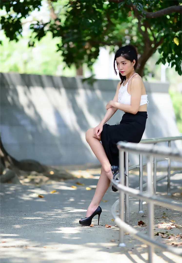 [Mzsock] NO.162 Sasha belly-baring high-cut long skirt with high heels and beautiful legs street photography#[105P]-10