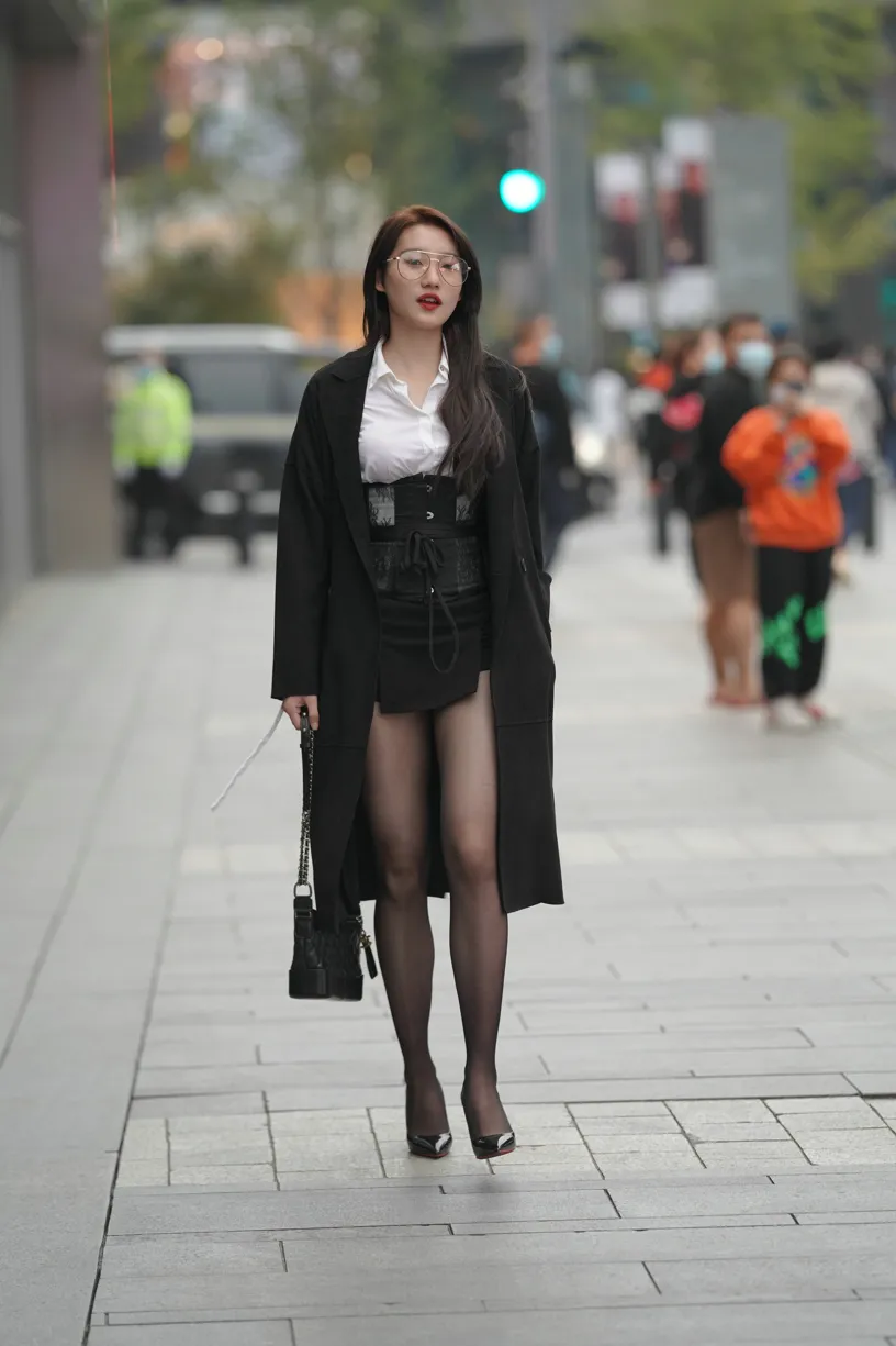 [Mzsock] NO.160 Long legs in black stockings street photography#[105P]-2