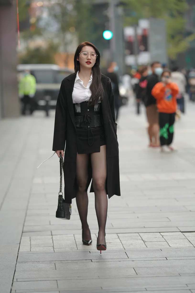 [Mzsock] NO.160 Long legs in black stockings street photography#[105P]-3