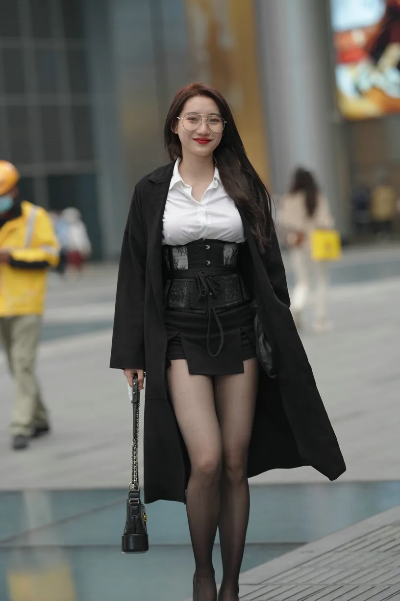 [Mzsock] NO.160 Long legs in black stockings street photography#[105P]-4