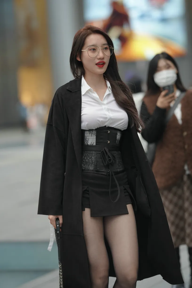 [Mzsock] NO.160 Long legs in black stockings street photography#[105P]-8