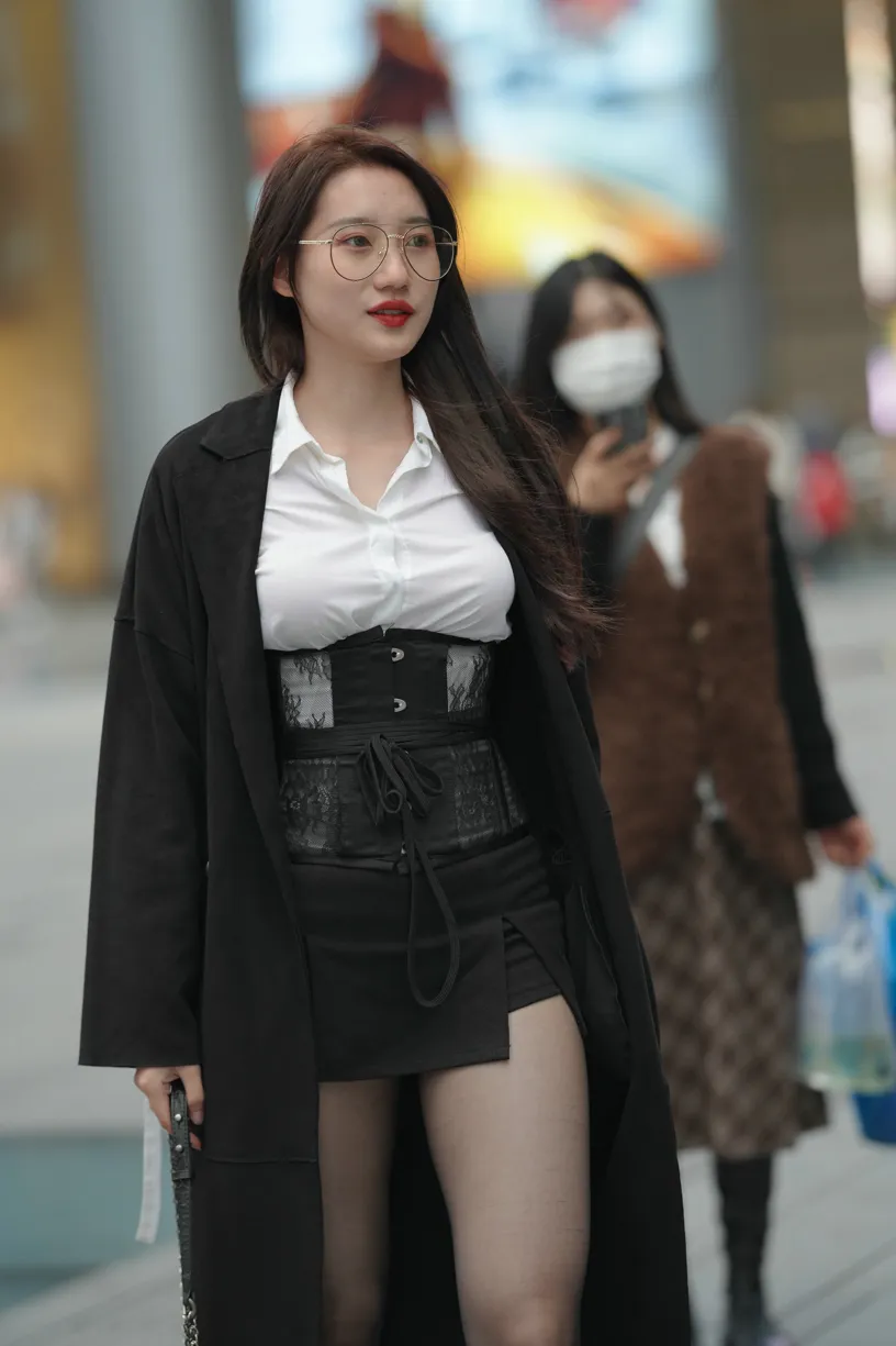 [Mzsock] NO.160 Long legs in black stockings street photography#[105P]-9