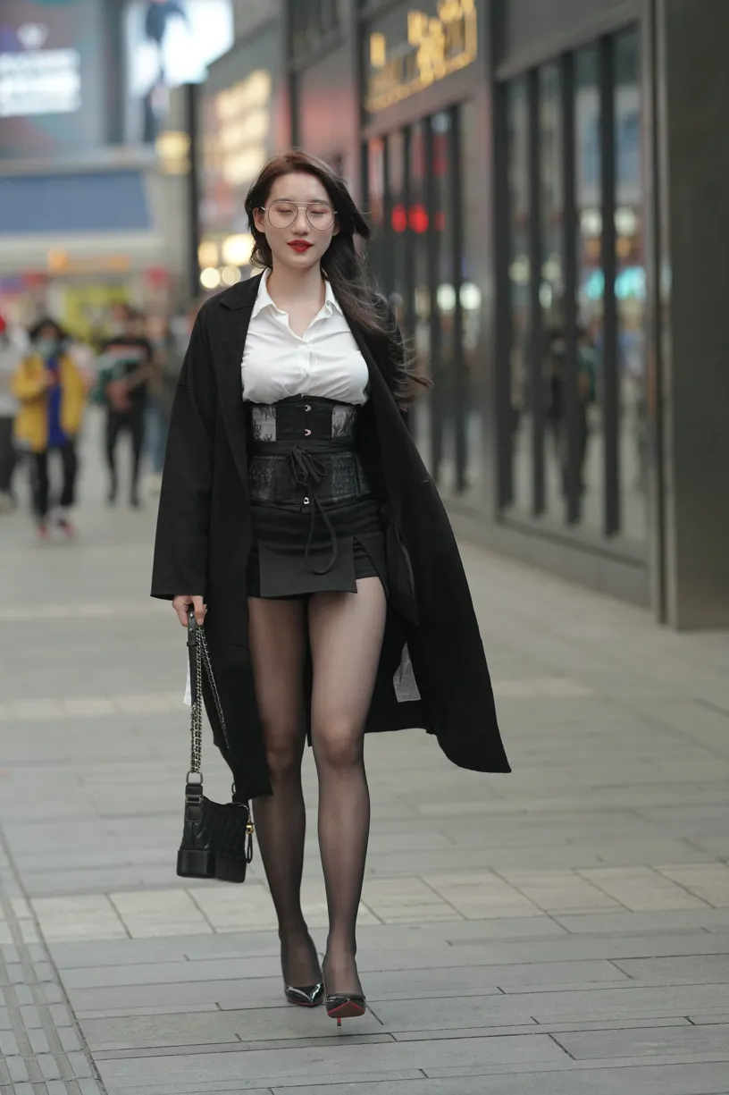 [Mzsock] NO.160 Long legs in black stockings street photography#[105P]-6