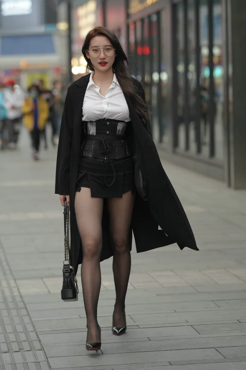 [Mzsock] NO.160 Long legs in black stockings street photography#[105P]-9