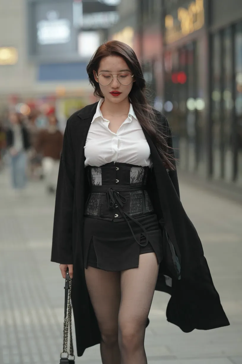 [Mzsock] NO.160 Long legs in black stockings street photography#[105P]-8