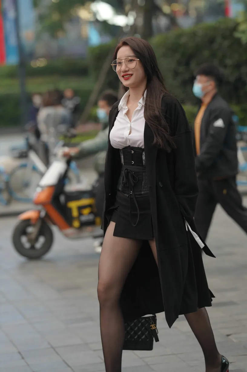 [Mzsock] NO.160 Long legs in black stockings street photography#[105P]-6