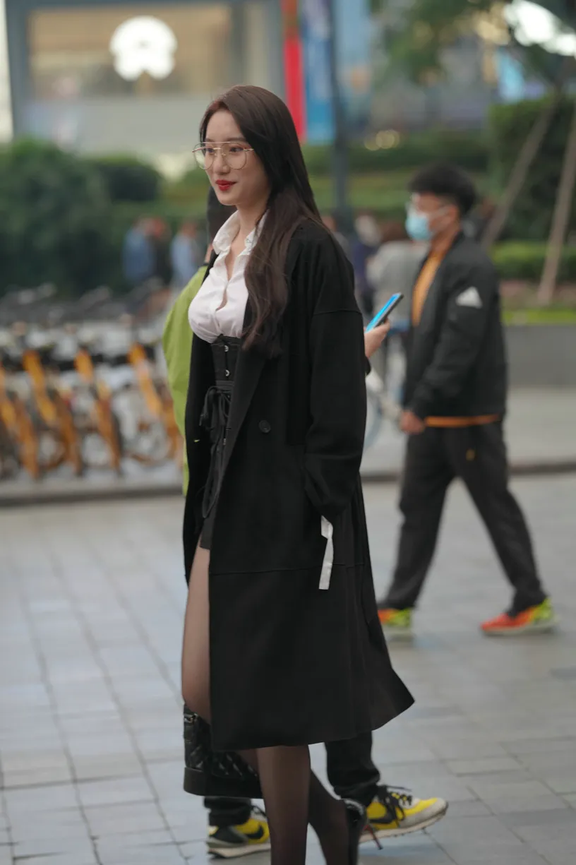 [Mzsock] NO.160 Long legs in black stockings street photography#[105P]-9