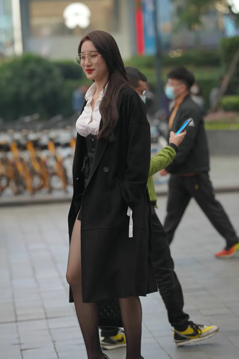 [Mzsock] NO.160 Long legs in black stockings street photography#[105P]-10