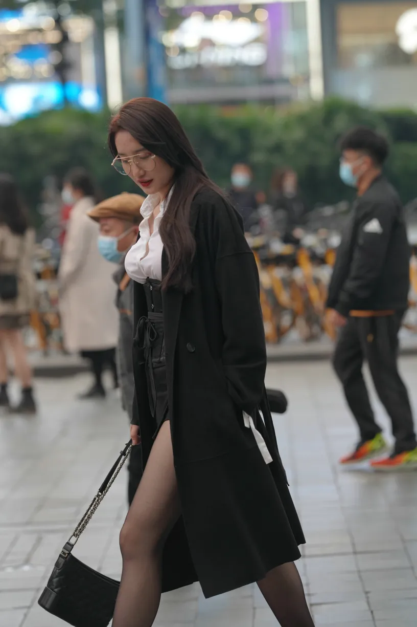 [Mzsock] NO.160 Long legs in black stockings street photography#[105P]-4